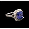 Image 1 : 4.75ct Tanzanite and Diamond Ring - 14KT White Gold