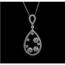 1.26ctw Diamond Pendant With Chain - 14KT White Gold