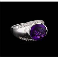 Crayola 3.95ct Amethyst and White Sapphire Ring - .925 Silver