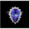 Image 2 : 5.52ct Tanzanite and Diamond Ring - 14KT White Gold