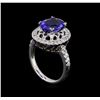 Image 4 : 3.67ct Tanzanite and Diamond Ring - 14KT White Gold