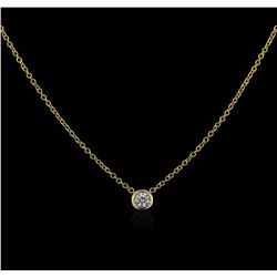 14KT Yellow Gold 0.09ct Diamond Solitaire Necklace