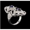 Image 3 : 14KT White Gold 1.98ctw Sapphire and Diamond Ring