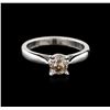 Image 1 : 14KT White Gold 0.95ct Oval Cut Fancy Brown Diamond Solitaire Ring