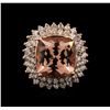 Image 2 : 10.55ct Morganite and Diamond Ring - 14KT Rose Gold