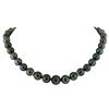 Image 1 : Tahitian Cultured Pearl Necklace With Diamond Clasp
