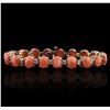 Image 1 : 14KT Rose Gold 16.91ctw Coral and Diamond Bracelet
