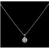 Image 2 : 0.57ctw Diamond Pendant With Chain - 14KT White Gold