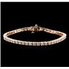 Image 1 : 14KT Rose Gold 4.65ctw Diamond Tennis Bracelet