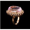 Image 4 : 27.62ct Kunzite and Diamond Ring - 14KT Rose Gold