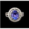 Image 2 : 2.66ct Tanzanite and Diamond Ring - 14KT White Gold