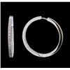 Image 1 : 0.76ctw Diamond Hoop Earrings - 18KT White Gold