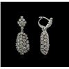 Image 2 : 4.70ctw Diamond Dangle Earrings - 14KT White Gold