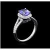 Image 4 : 1.95ct Tanzanite and Diamond Ring - 14KT White Gold
