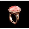 Image 4 : 9.51ct Coral and Diamond Ring - 14KT Rose Gold