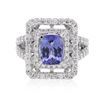 Image 2 : 14KT White Gold 2.19ct Tanzanite and Diamond Ring