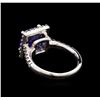 Image 3 : 3.77ct Tanzanite and Diamond Ring - 14KT White Gold