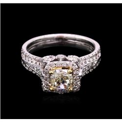 1.78ctw Fancy Yellow Diamond Ring - 14KT Two-Tone Gold