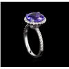 Image 4 : 3.09ct Tanzanite and Diamond Ring - 14KT White Gold