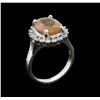 Image 3 : 2.28ct Opal and Diamond Ring - 14KT White Gold