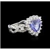 Image 1 : 14KT White Gold 2.01ct Tanzanite and Diamond Ring