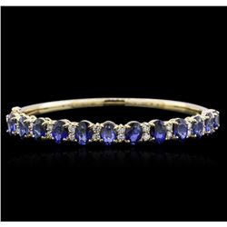 14KT Yellow Gold 11.10ctw Sapphire and Diamond Bracelet