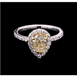 1.71ctw Light Yellow Diamond Ring - 14KT White Gold