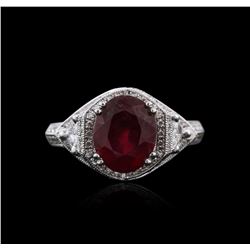 18KT White Gold 3.02ct Ruby and Diamond Ring