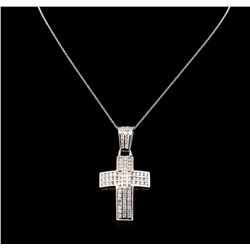 2.30ctw Diamond Cross Pendant With Chain - 14KT White Gold