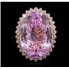 Image 2 : 14KT Rose Gold 45.02ct GIA Certified Kunzite and Diamond Ring