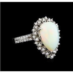 3.90ct Opal and Diamond Ring - 14KT White Gold