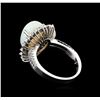 Image 3 : 3.90ct Opal and Diamond Ring - 14KT White Gold