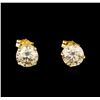 Image 1 : 2.24ctw Diamond Stud Earrings - 14KT Yellow Gold