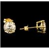 Image 2 : 2.24ctw Diamond Stud Earrings - 14KT Yellow Gold