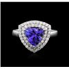 Image 2 : 14KT White Gold 1.82ct Tanzanite and Diamond Ring