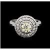 Image 2 : 1.50ctw Light Yellow Diamond Ring - 14KT White Gold