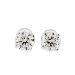 1.40ctw Diamond Stud Earrings - 14KT White Gold