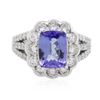 Image 2 : 14KT White Gold 2.38ct Tanzanite and Diamond Ring