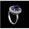 Image 4 : 4.80ct Tanzanite and Diamond Ring - 14KT White Gold