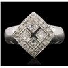 Image 2 : 14KT White Gold 0.76ctw Diamond Ring