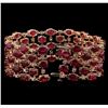 Image 3 : 63.05ctw Ruby and Diamond Bracelet - 14KT Rose Gold