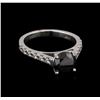 Image 1 : 3.67ctw Black Diamond Ring - 14KT White Gold