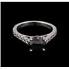 Image 2 : 3.67ctw Black Diamond Ring - 14KT White Gold