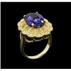 Image 3 : 14KT Yellow Gold 7.38ct Tanzanite and Diamond Ring