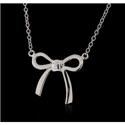 14KT White Gold Bow Necklace