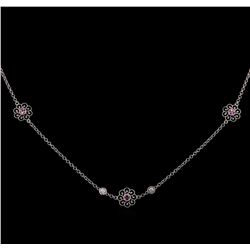 James Kurk 0.40ctw Sapphire and Diamond Necklace - 14KT White Gold