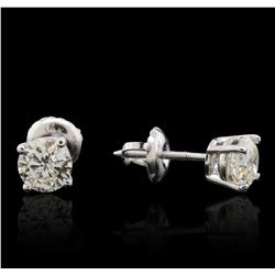 14KT White Gold 1.19ctw Diamond Solitaire Earrings