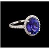 Image 1 : 5.48ct Tanzanite and Diamond Ring - 14KT White Gold