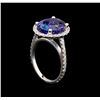 Image 4 : 5.48ct Tanzanite and Diamond Ring - 14KT White Gold