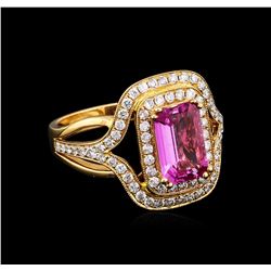 1.86ct Pink Sapphire and Diamond Ring - 18KT Rose Gold